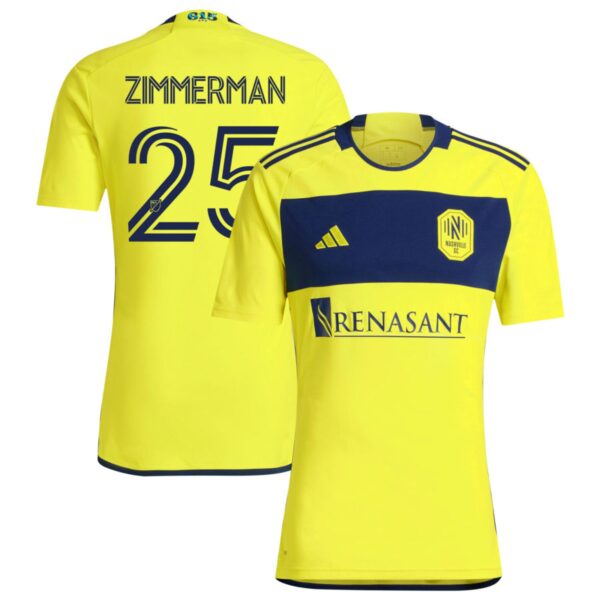 nashville sc 2024 the 615 kit jersey yellow 25 zimmerman 201110900