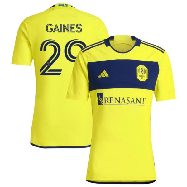 nashville sc 2024 the 615 kit jersey yellow 29 gaines 201110900