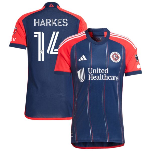 New England Revolution 2024 Boston Tea Party Authentic Jersey Navy 14 Harkes