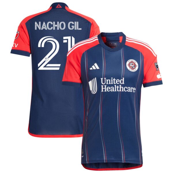 New England Revolution 2024 Boston Tea Party Authentic Jersey Navy 21 Nacho Gil