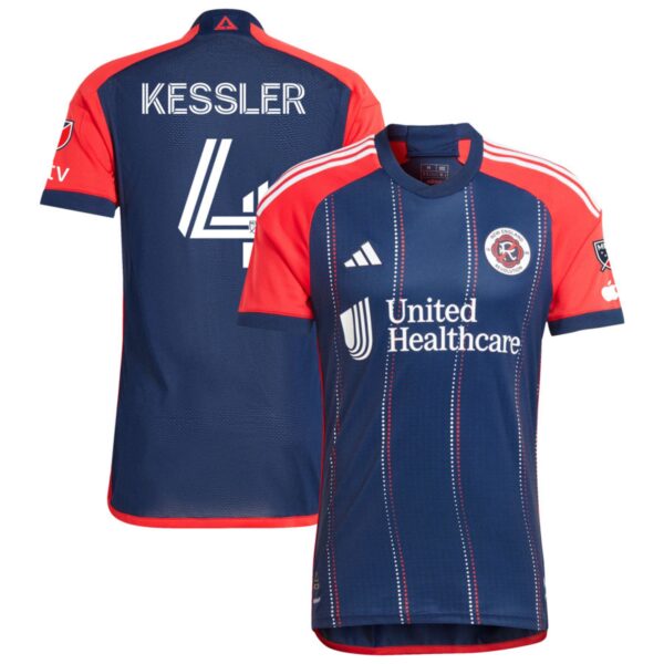 New England Revolution 2024 Boston Tea Party Authentic Jersey Navy 4 Kessler