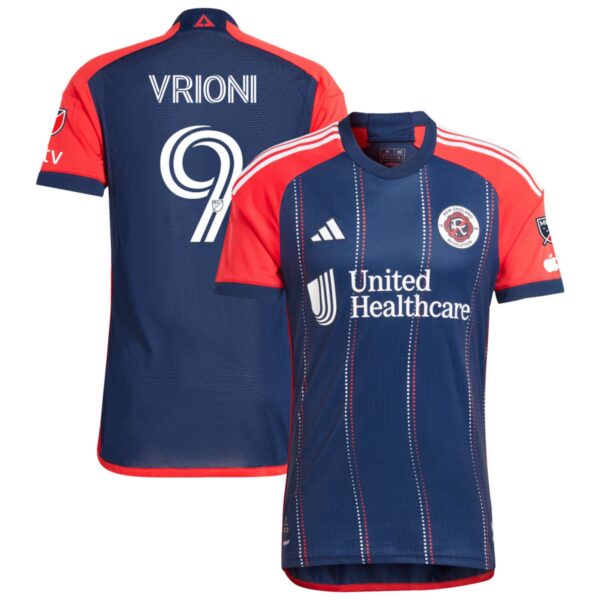 New England Revolution 2024 Boston Tea Party Authentic Jersey Navy 9 Vrioni