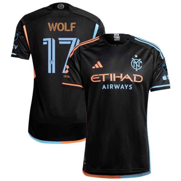 New York City Fc 2024 24 7 Kit Authentic Jersey Black 17 Wolf