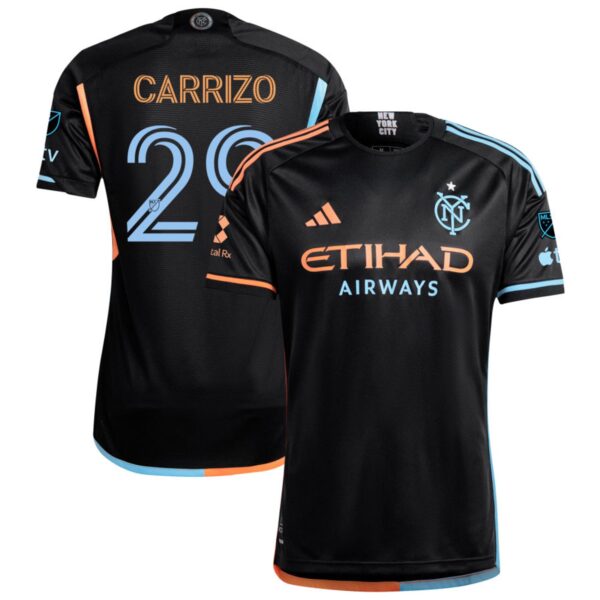 New York City Fc 2024 24 7 Kit Authentic Jersey Black 29 Carrizo