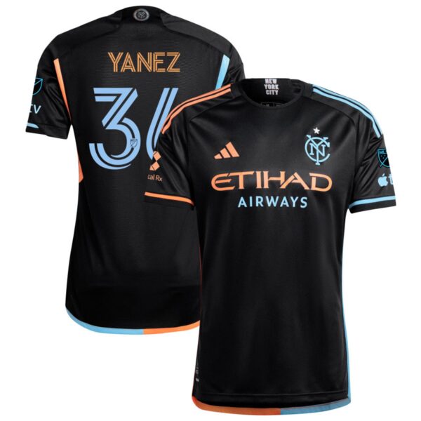 New York City Fc 2024 24 7 Kit Authentic Jersey Black 36 Yanez