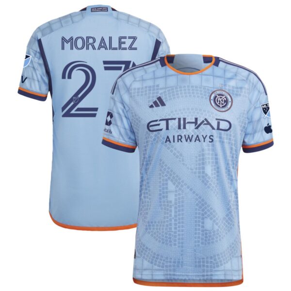 New York City Fc 2024 The Interboro Kit Authentic Jersey Sky Blue 27 Moralez