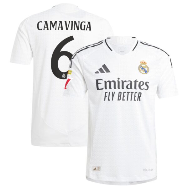 real madrid 2024 25 home authentic jersey white 6 camavinga