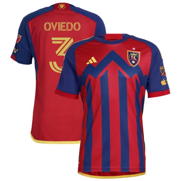 Real Salt Lake 2024 Peak Utah Authentic Jersey Red 3 Oviedo