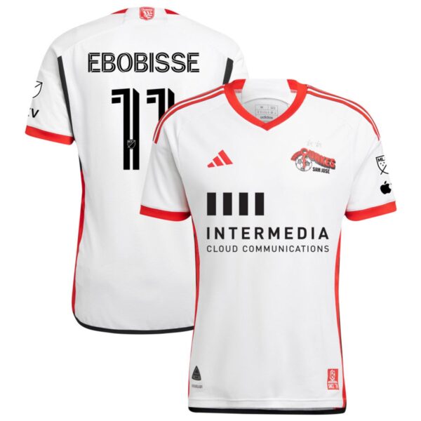 San Jose Earthquakes 2024 The 50 Kit Authentic Jersey White 11 Ebobisse