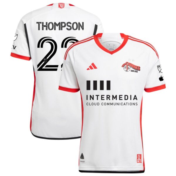 San Jose Earthquakes 2024 The 50 Kit Authentic Jersey White 22 Thompson