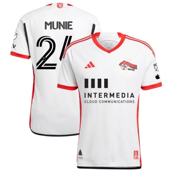 San Jose Earthquakes 2024 The 50 Kit Authentic Jersey White 24 Munie