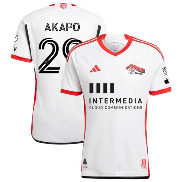 San Jose Earthquakes 2024 The 50 Kit Authentic Jersey White 29 Akapo