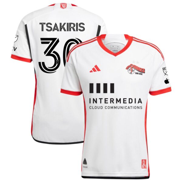 San Jose Earthquakes 2024 The 50 Kit Authentic Jersey White 30 Tsakiris