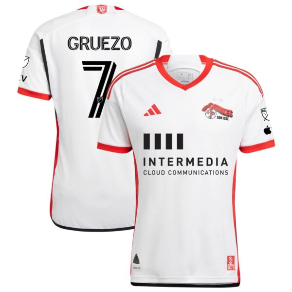 San Jose Earthquakes 2024 The 50 Kit Authentic Jersey White 7 Gruezo