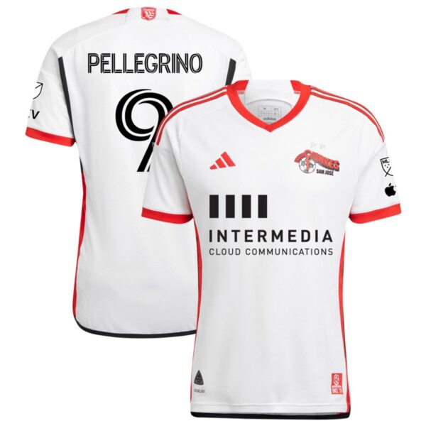 San Jose Earthquakes 2024 The 50 Kit Authentic Jersey White 9 Pellegrino