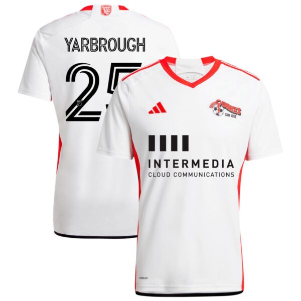 san jose earthquakes 2024 the 50 kit jersey white 25 yarbrough 201113221