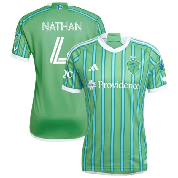 Seattle Sounders Fc 2024 The Anniversary Kit Authentic Jersey Green 4 Nathan