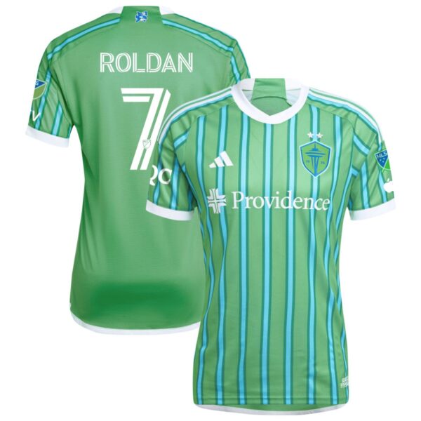 Seattle Sounders Fc 2024 The Anniversary Kit Authentic Jersey Green 7 Roldan