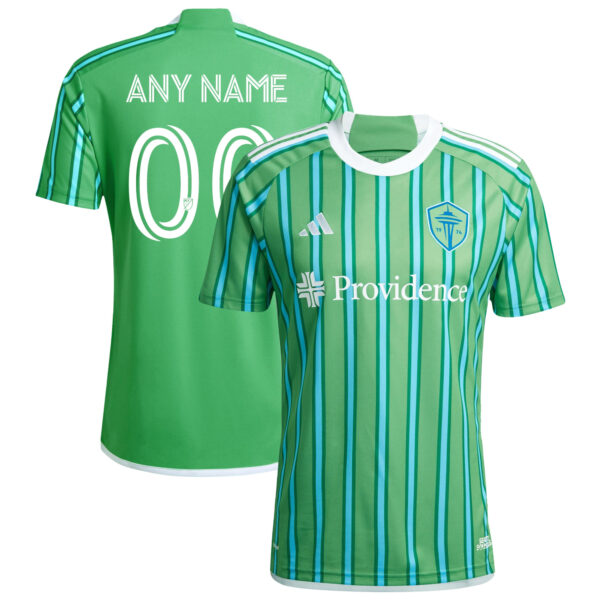 seattle sounders fc 2024 the anniversary kit jersey green 00 any name 201110905