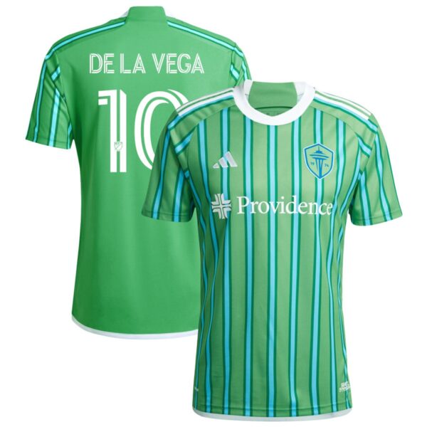 seattle sounders fc 2024 the anniversary kit jersey green 10 de la vega 201110905