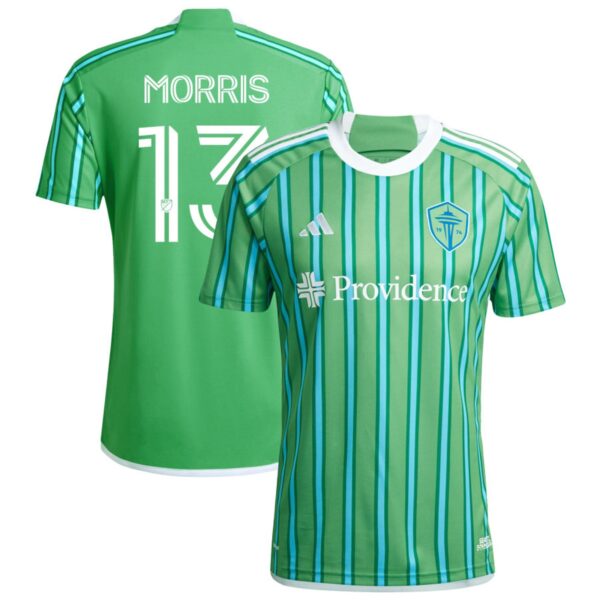 seattle sounders fc 2024 the anniversary kit jersey green 13 morris 201110905