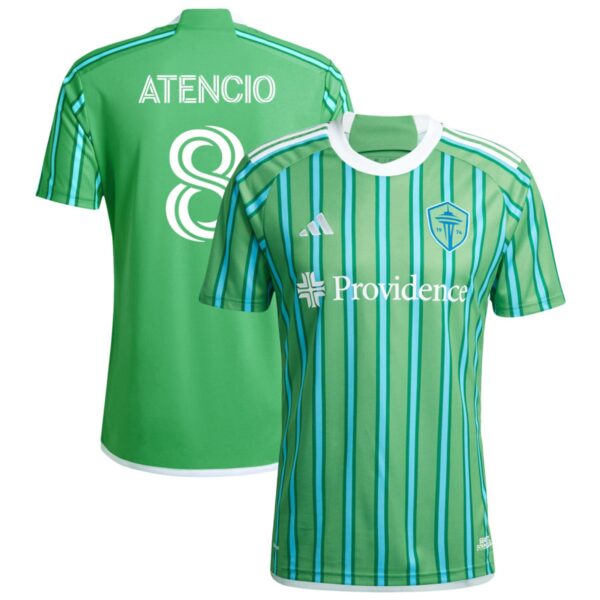 seattle sounders fc 2024 the anniversary kit jersey green 8 atencio 201110905