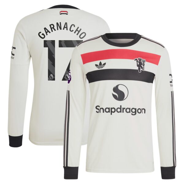 Alejandro Garnacho Manchester United 2024/25 Third Authentic Long Sleeve Jersey - Cream