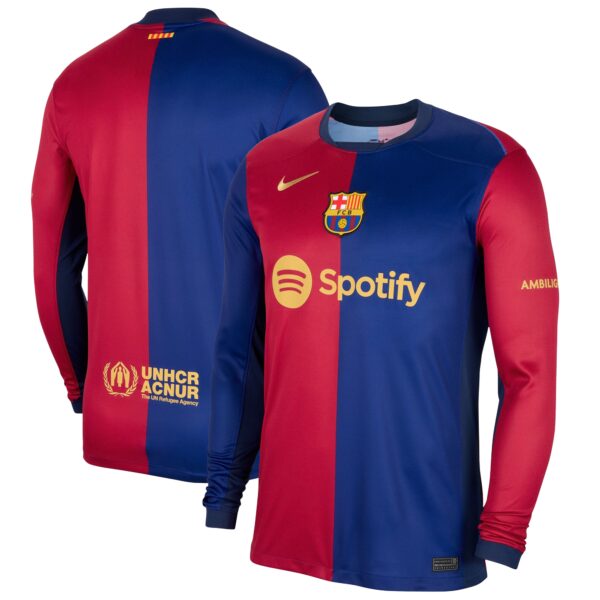 Barcelona 2024/25 Home Long Sleeve Fan Version Jersey - Royal