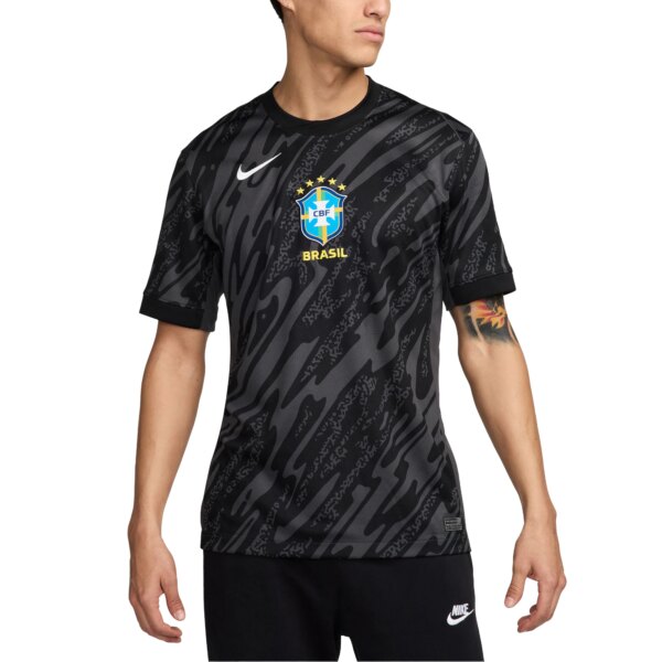 Brazil National Team 2024 Goalkeeper Fan Version Stadium Jersey - Anthracite