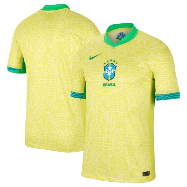 Brazil National Team 2024 Home Stadium Fan Version Jersey - Yellow