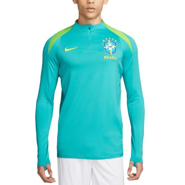 Brazil National Team 2024 Strike Drill Performance Quarter-Zip Pullover Top - Aqua