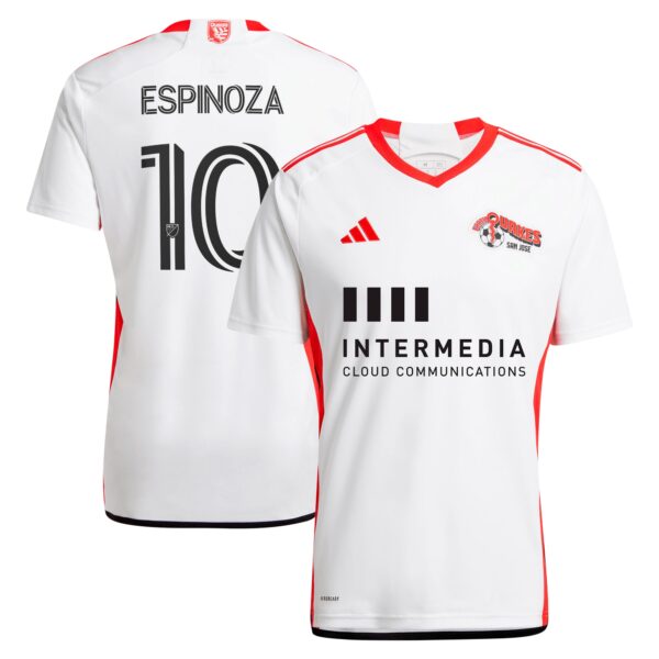 Cristian Espinoza San Jose Earthquakes 2024 The 50 Kit Fan Version Player Jersey - White