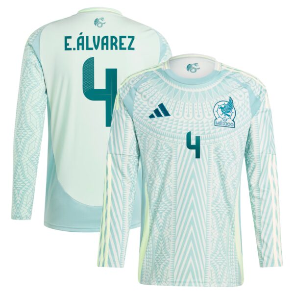 Edson Alvarez Mexico National Team 2024 Away Fan Version Player Long Sleeve Jersey - Green