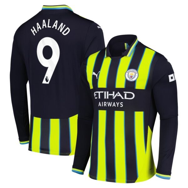 Erling Haaland Manchester City 2024/25 Away Fan Version Long Sleeve Player Jersey - Navy