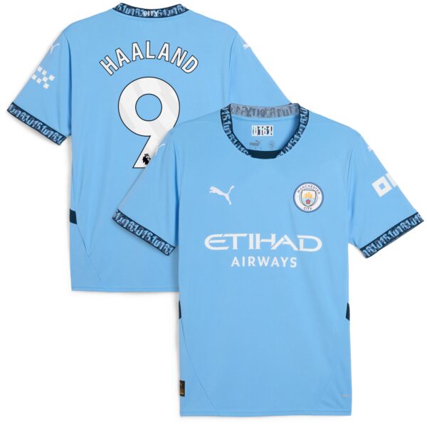 Erling Haaland Manchester City 2024/25 Home Fan Version Player Jersey - Light Blue