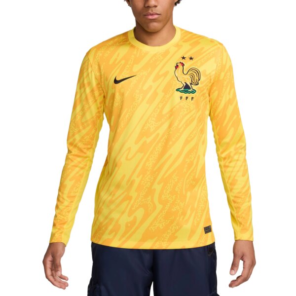 France National Team 2024 Goalkeeper Fan Version Stadium Long Sleeve Jersey - Yellow