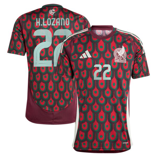 Hirving Lozano Mexico National Team 2024 Home Fan Version Player Jersey - Burgundy