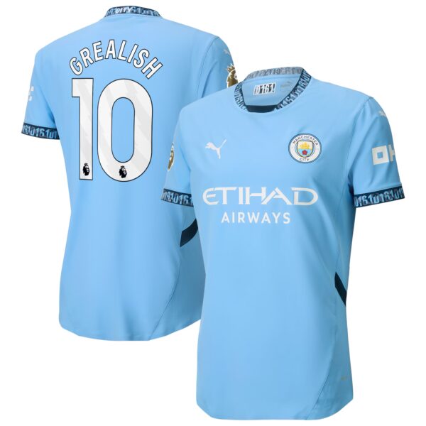 Jack Grealish Manchester City 2024/25 Home Authentic Player Jersey - Light Blue