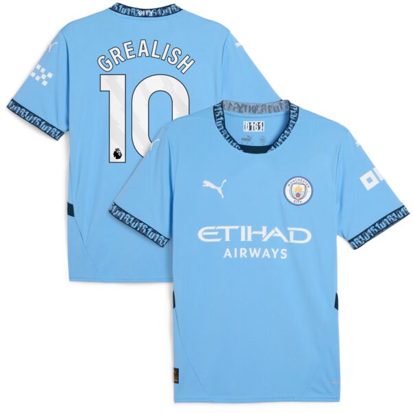 Jack Grealish Manchester City 2024/25 Home Fan Version Player Jersey - Light Blue