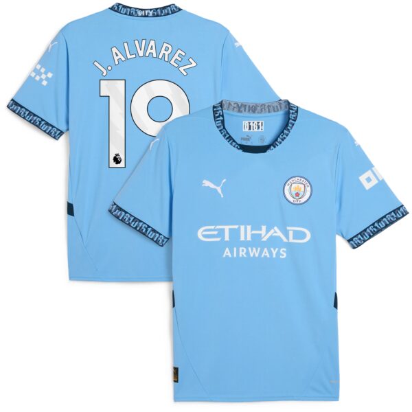 Julián Álvarez Manchester City 2024/25 Home Fan Version Player Jersey - Light Blue