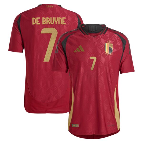 Kevin De Bruyne Belgium National Team 2024 Home Authentic Player Jersey - Burgundy