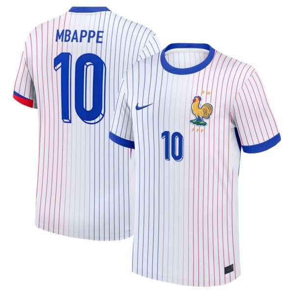 Kylian Mbappe France National Team 2024 Away Fan Version Jersey - White