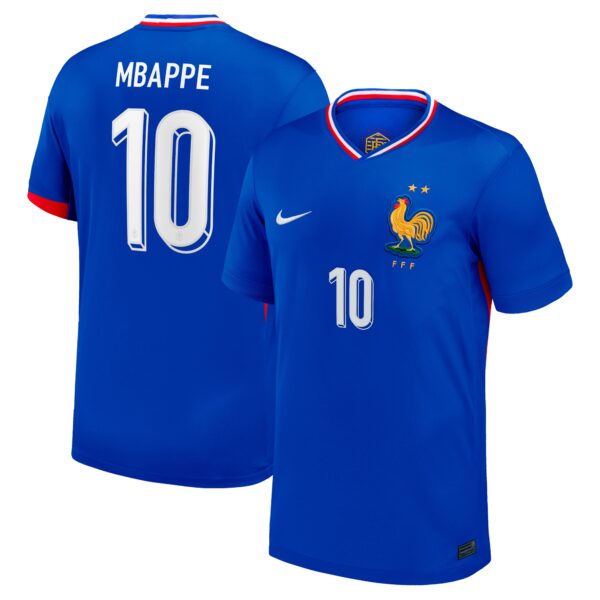 Kylian Mbappe France National Team 2024 Home Fan Version Jersey - Blue