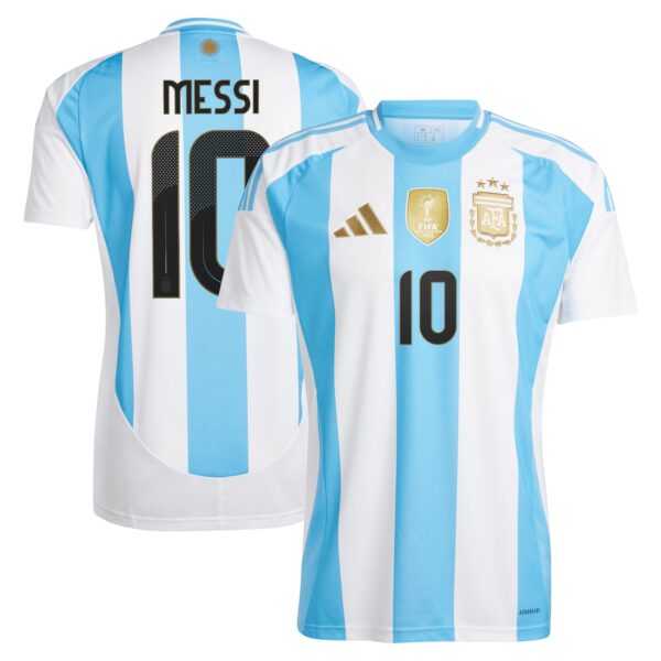 Lionel Messi Argentina National Team 2024 Home Fan Version Player Jersey - White