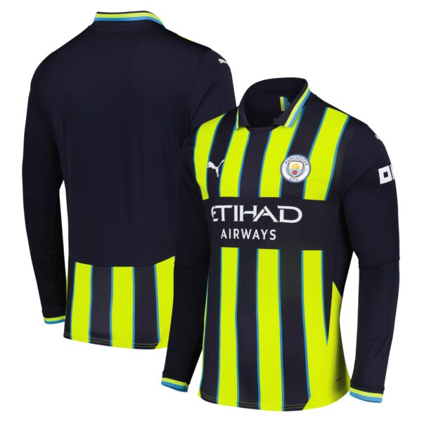 Manchester City 2024/25 Away Fan Version Long Sleeve Jersey - Navy