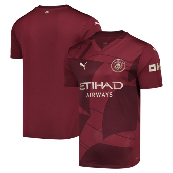 Manchester City 2024/25 Third Fan Version Blank Jersey - Burgundy