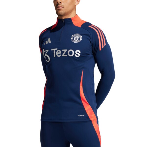 Manchester United 2024/25 Aeroready Raglan Quarter-Zip Training Top - Navy