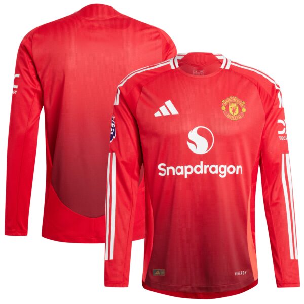 Manchester United 2024/25 Home Long Sleeve Authentic Patch Jersey - Red