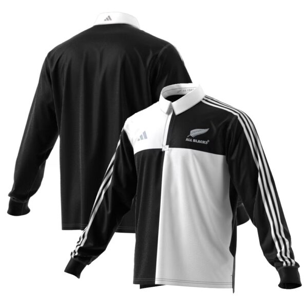 New Zealand Rugby 2024/25 Long Sleeve Polo Jersey - Black