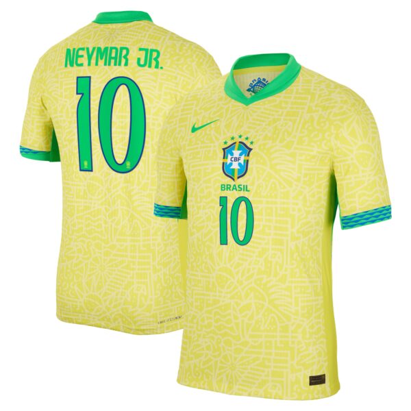 Neymar Jr. Brazil National Team 2024 Home Match Authentic Player Jersey - Yellow